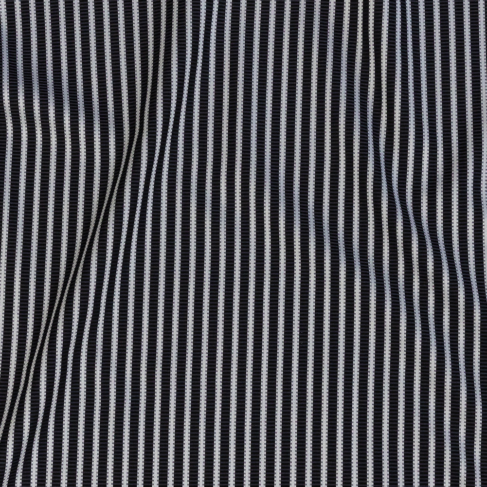 Premium Silver and Espresso Railroad Tracks Cotton Shirting - Joann Fabrics