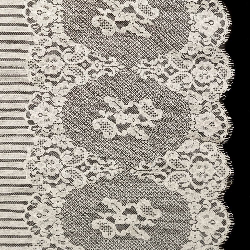Carolina Herrera French Vaporous Gray Re-embroidered Chantilly Lace - Joann Fabrics