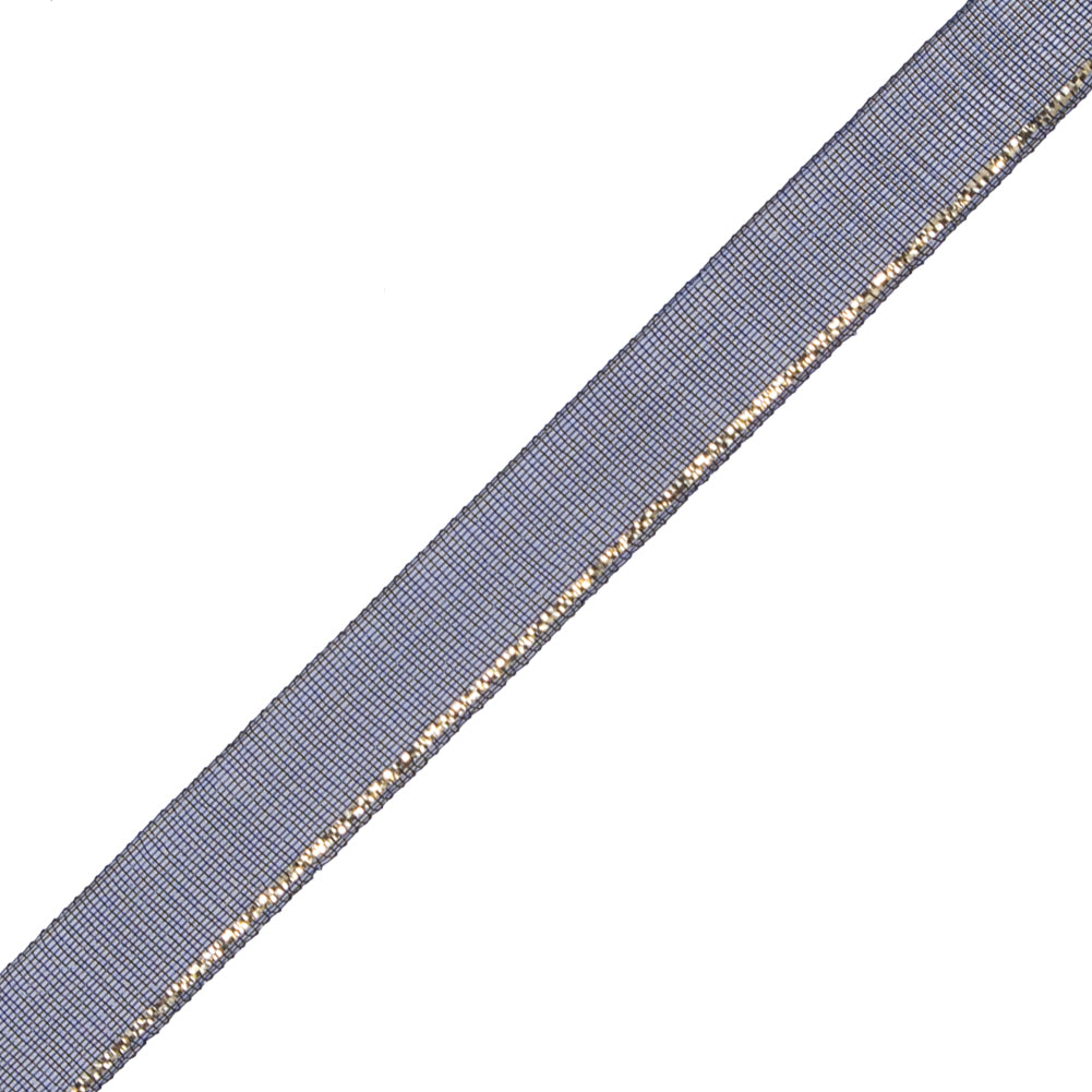 Black Organza with Gold Thread Trim - 1/4
