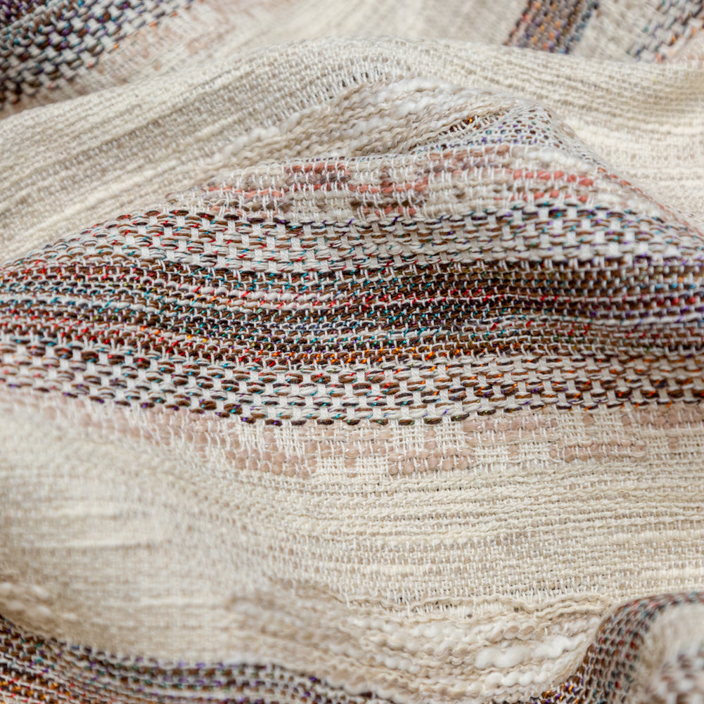 Beige and Rust Striped Cotton Tweed - Joann Fabrics