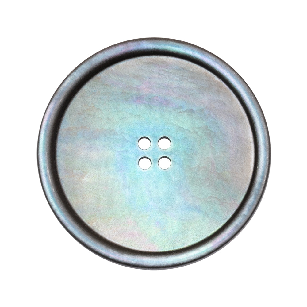 Iridescent Blue Narrow Rim 4-Hole Shell Button - 48L/30.5mm - Joann Fabrics
