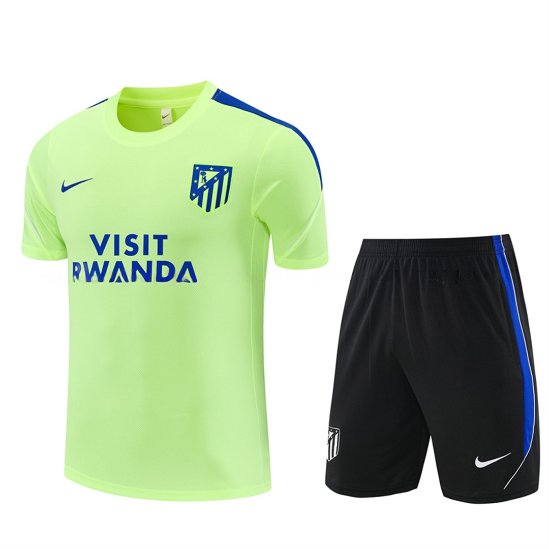 Atletico Madrid 26-27 Short-Sleeve Training Set - Green Top and Black Shorts - UnitedFutballJersey