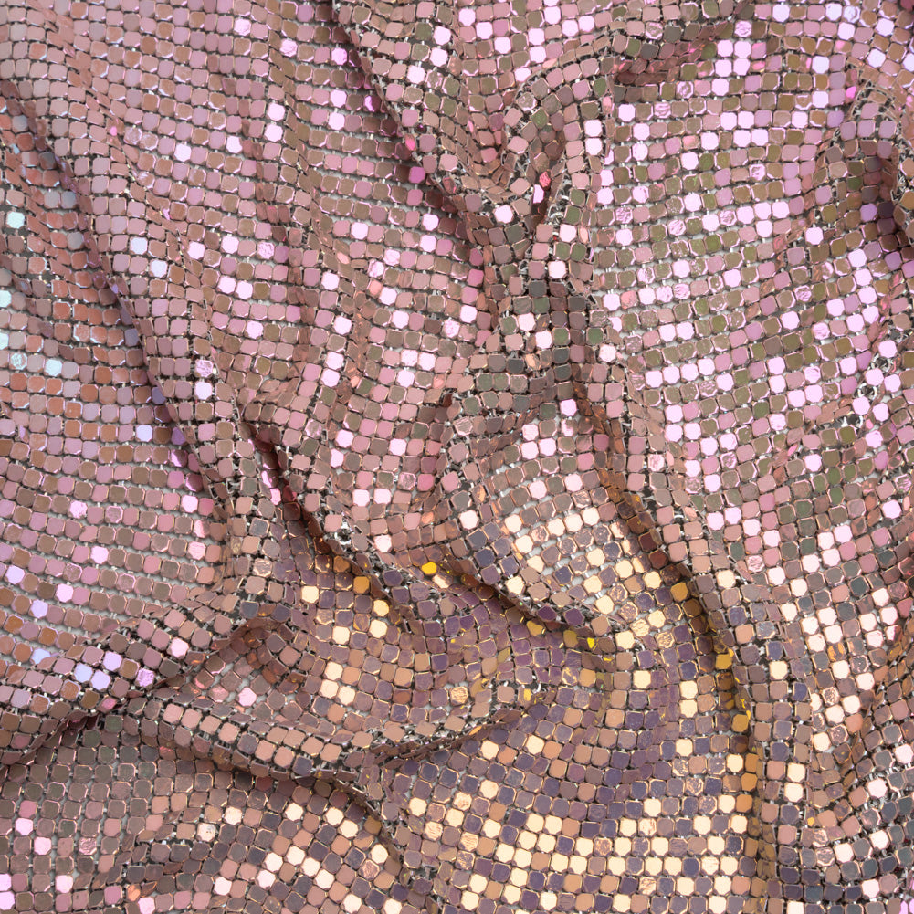 Aluminum Chainmail Fabric Panel, 3mm - Rose Pink and Beige Oil Slick - Joan Collection - Joann Fabrics