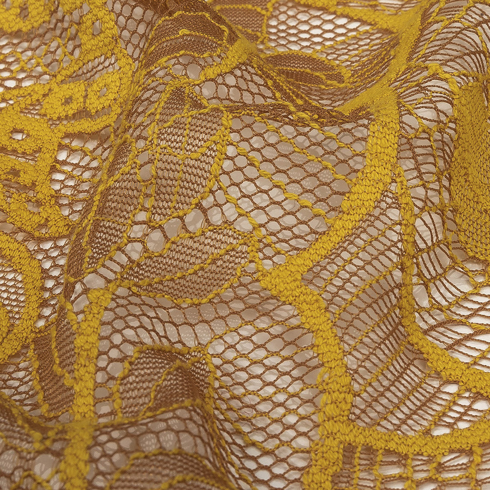 Lace Panel - Yellow and Brown Foliage - Joann Fabrics