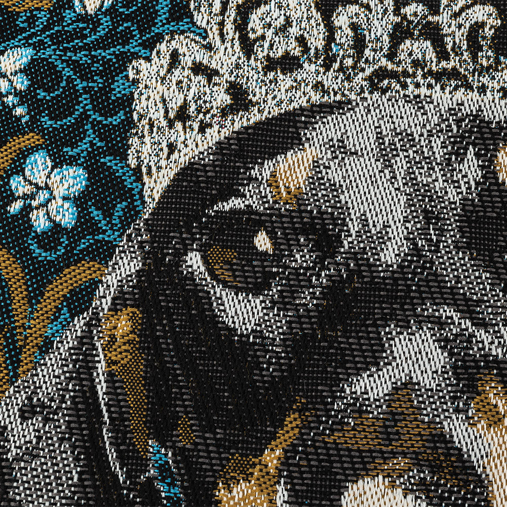 French Blue Crowned Dachshund Oversized Square Patch - 18.875