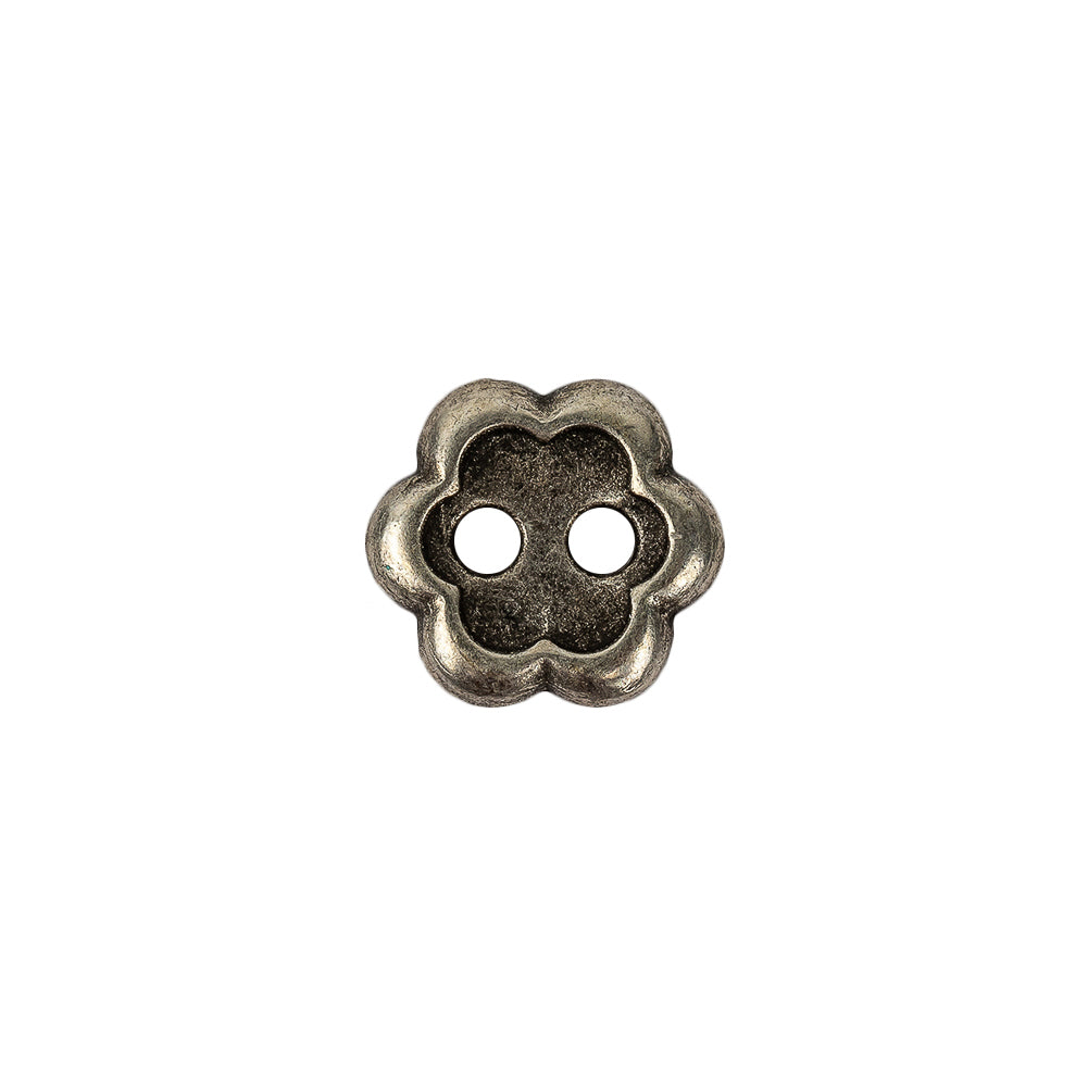 Silver Concave 2-Hole Metal Flower Button - 20L/12.5mm - Joann Fabrics