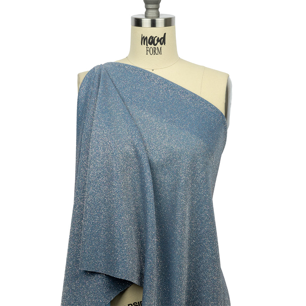 Nylon Knit with All-Over Glitter - Baby Blue - Sun Streams Collection - Joann Fabrics