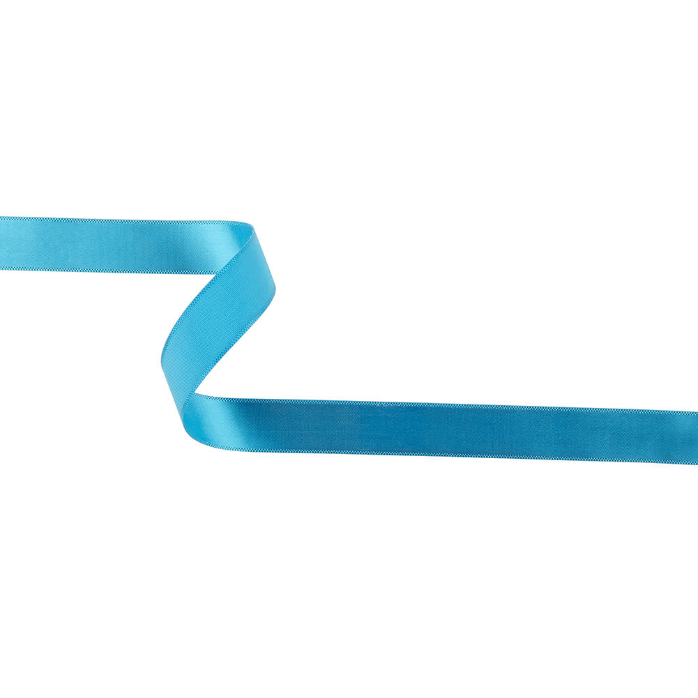 Peacock Blue Single Faced Satin Ribbon - 0.625