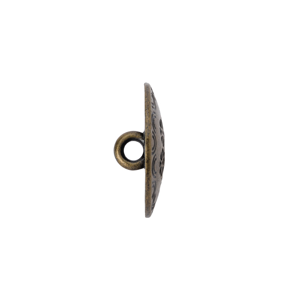 Metal Shank Back Button - 30L/19mm - Brass Flowers and Rainbows Embossed - Joann Fabrics