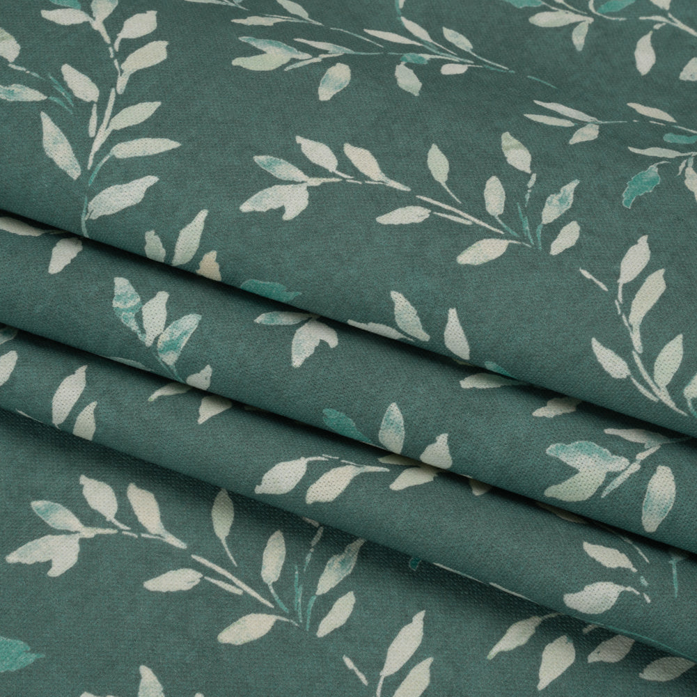 Printed Cotton Canvas - Azure Leafy Stems - British Imported - Joann Fabrics