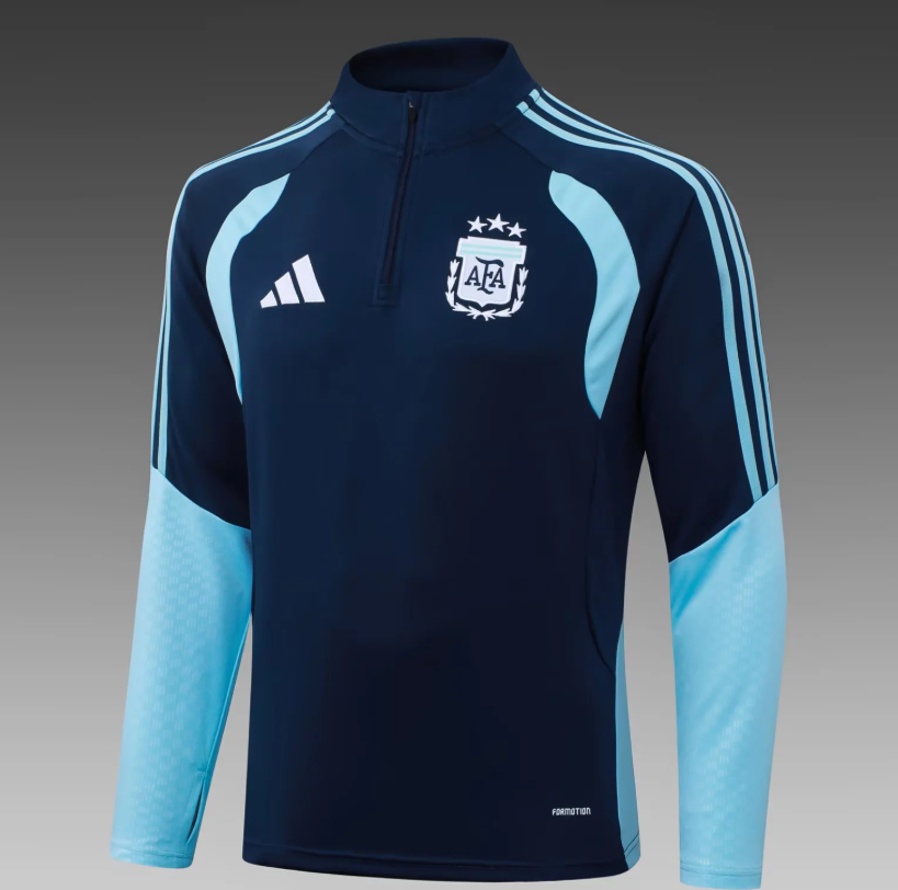 2025/2026 Argentina Half-Pull Training Suit Royal Blue Jersey Set
