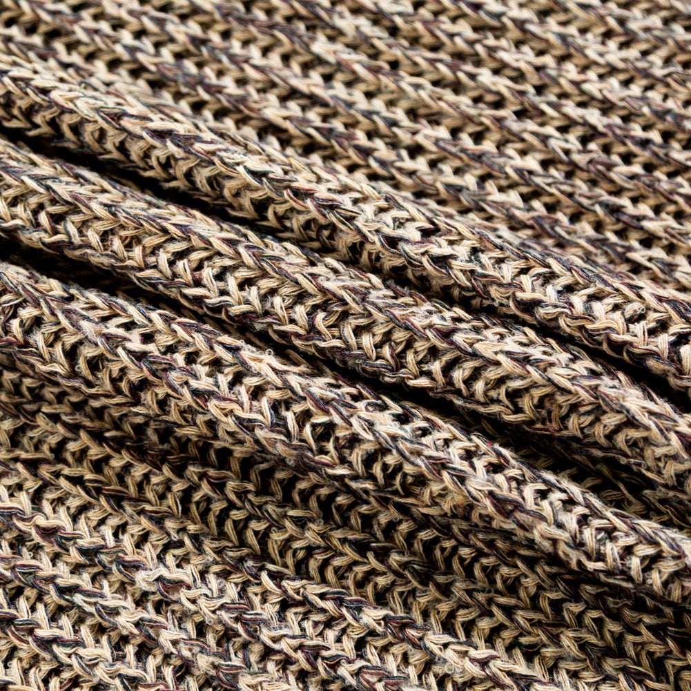 Italian Taupe and Burgundy Chunky Wool Knit - Joann Fabrics