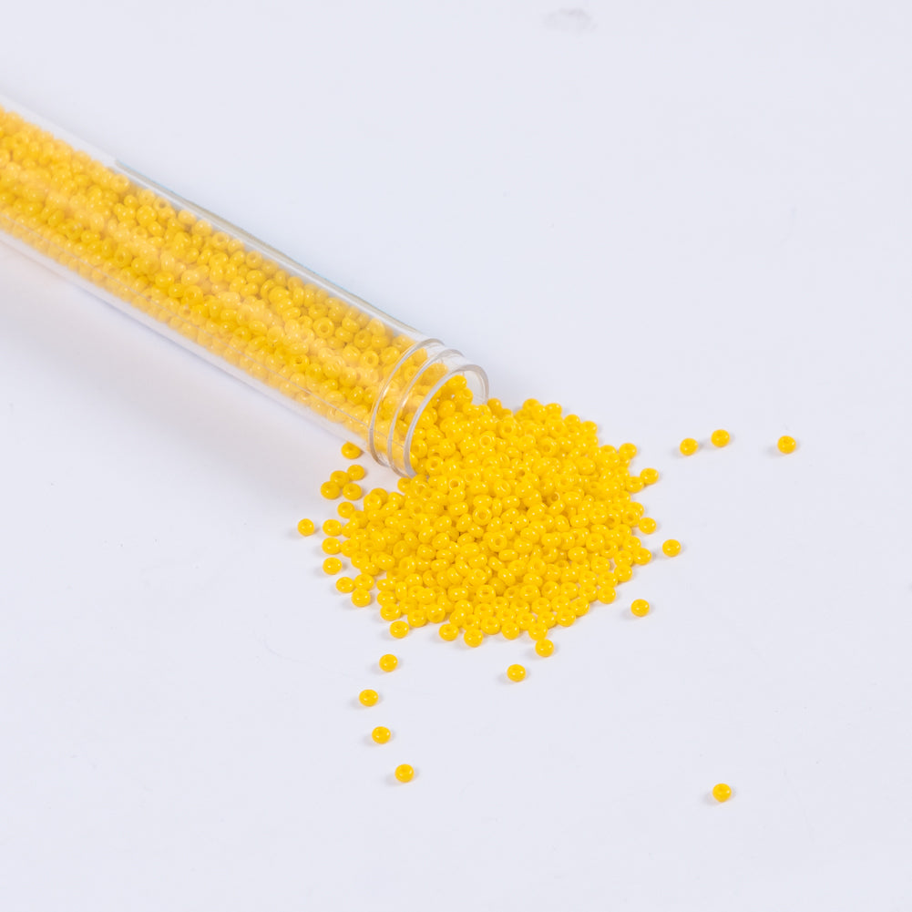 Golden Yellow Opaque Czech Seed Beads - Size 10 - Joann Fabrics