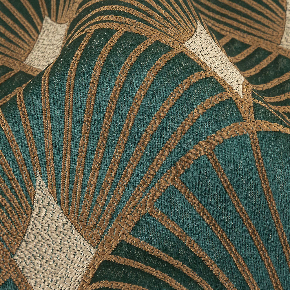 Drapery Jacquard - Emerald Maze of Fans - British Imported - Joann Fabrics