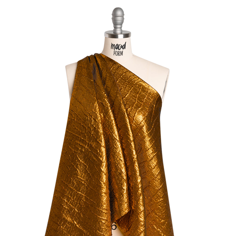 Metallic Brocade - Orange Subtle Wrinkles - Kylie Collection - Joann Fabrics