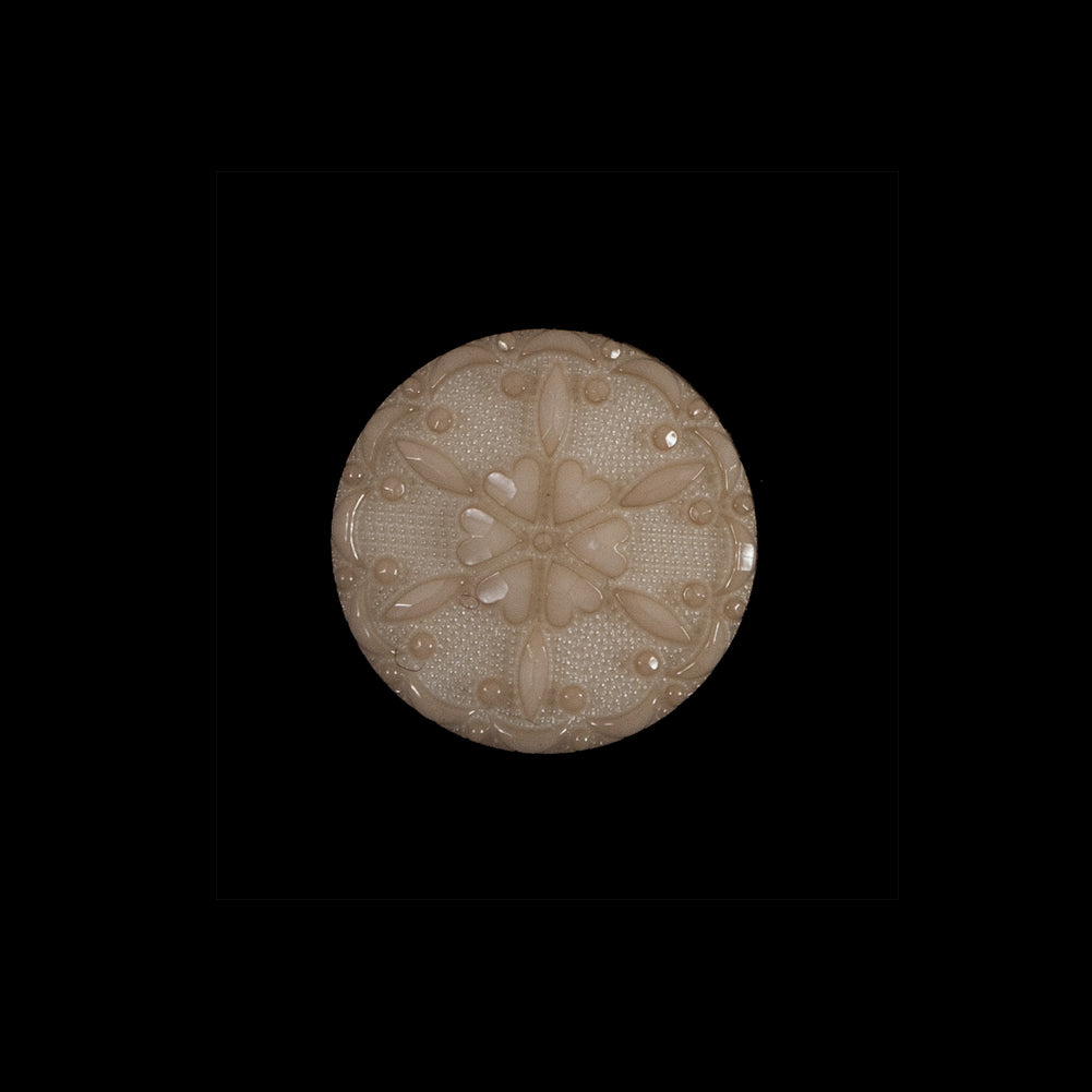 Ivory Cream Textured Floral Shank-Back Button - 24L/15mm - Joann Fabrics