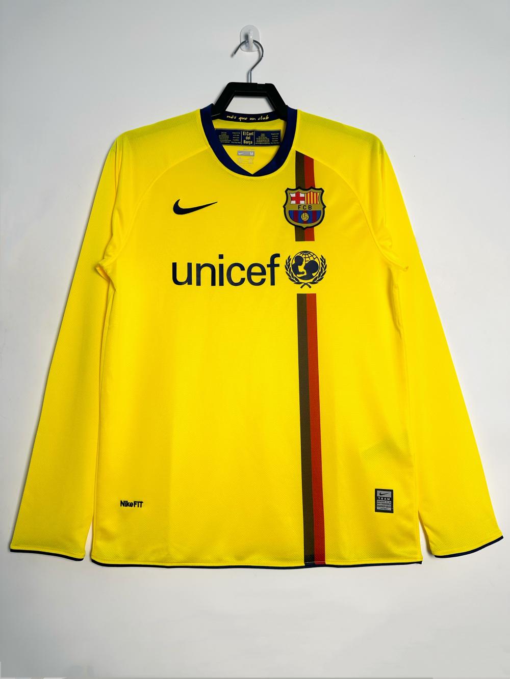 2008/2009 Retro Barcelona Away Football Shirt Long Sleeve 1:1 Thai Quality