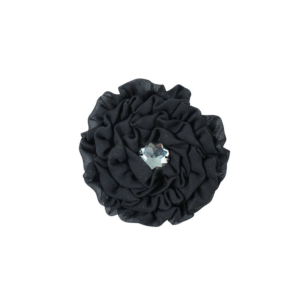 Black Ruffle Chiffon Brooch - 4