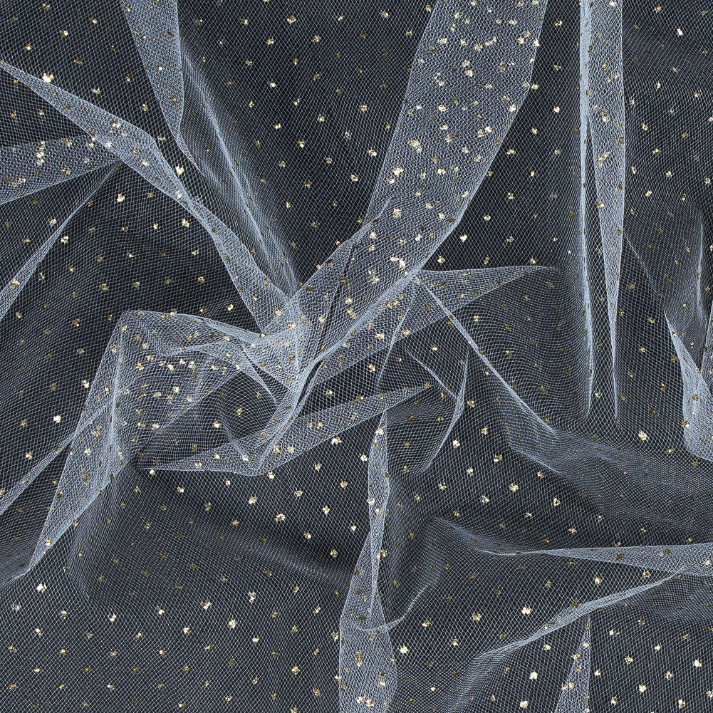 Glitter Tulle - Metallic Gold on White - Joann Fabrics
