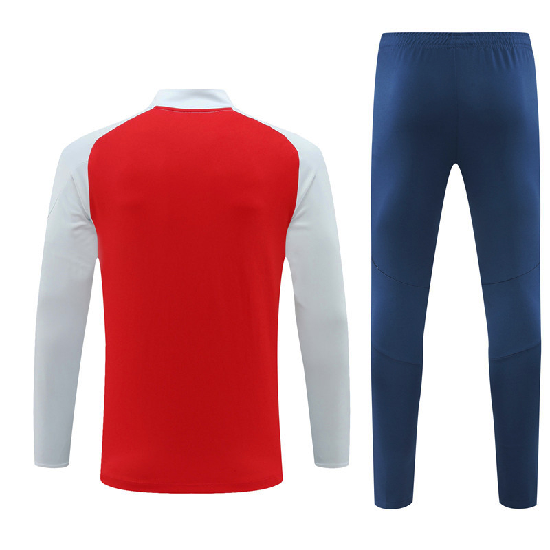 2024/2025 Arsenal Half-Pull Training Suit White with red Football Shirt 1:1 Thai Quality Set