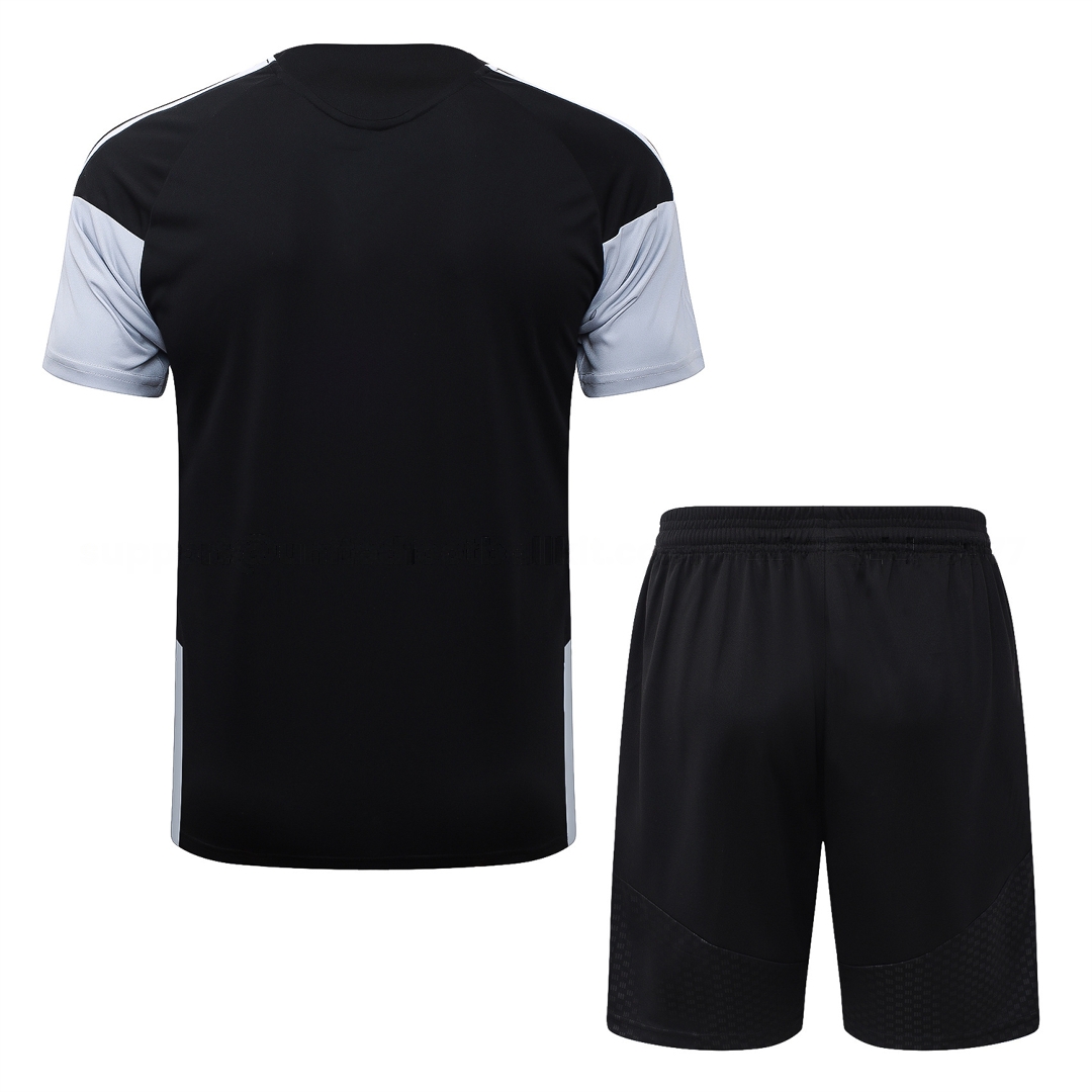 INT M.A.M 26-27 Short-Sleeve Training Set - Black With White Top & Pink Shorts - UnitedFutballJersey