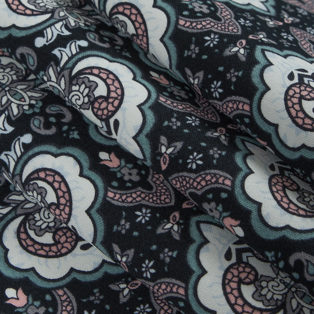 Black/Pink/Gray Printed Stretch Cotton Sateen - Joann Fabrics