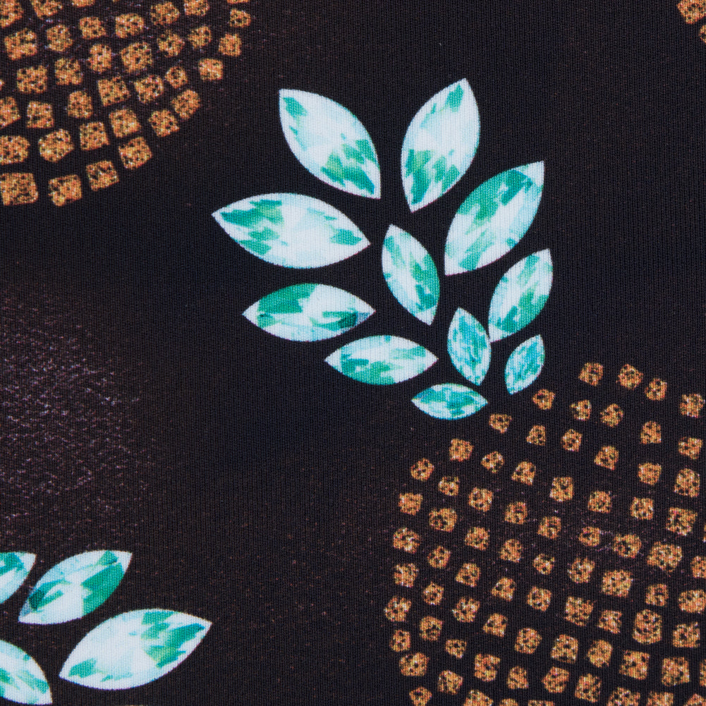 Compression Swimwear Tricot, UV Protective with Aloe Vera Microcapsules - Brown Pineapple - Caye Collection - Joann Fabrics
