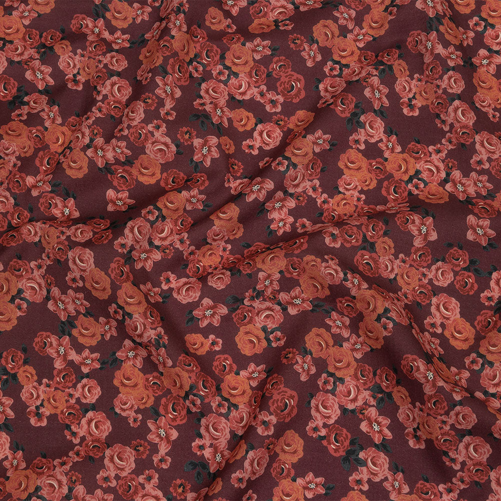 Cotton Voile - Red Floral - Rose Garden Romance Print - Mood Exclusive Rockland Collection - Joann Fabrics