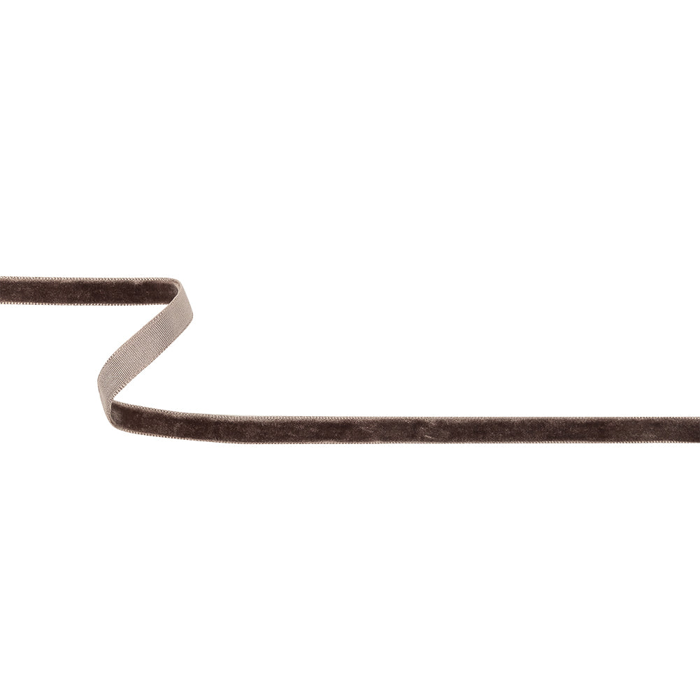 Iron Gray Single Face Velvet Ribbon - 0.3125
