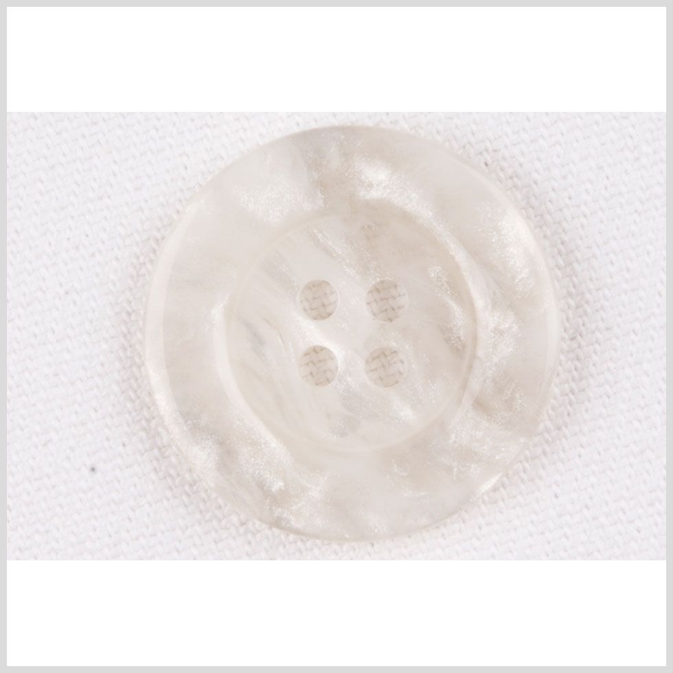 Plastic 4-Hole Button - 32L/20mm - Ivory and White Shimmer Swirl - Joann Fabrics