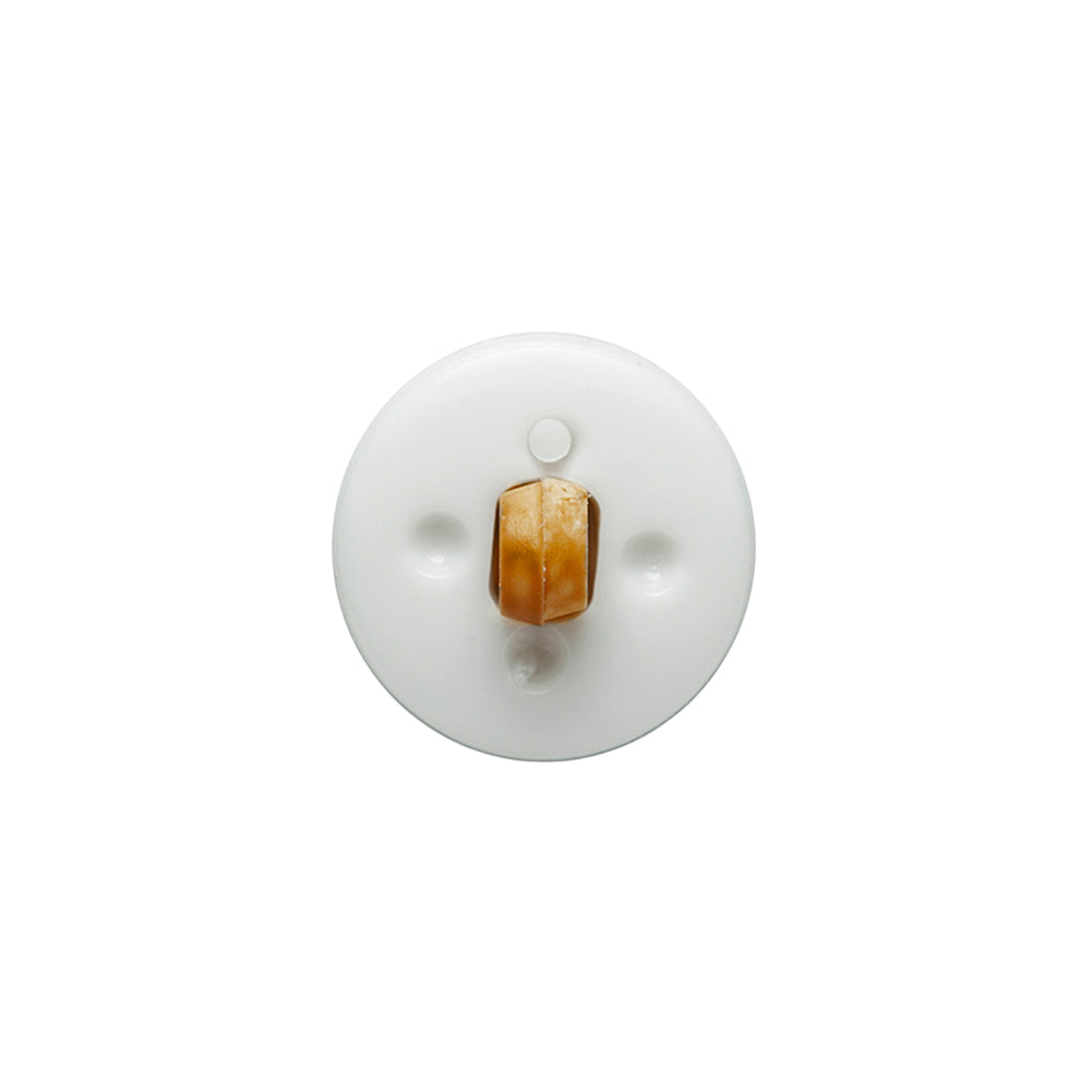 Toffee Basketweave set in a White Circular 2-Piece Shank Back Button - 24L/15mm - Joann Fabrics