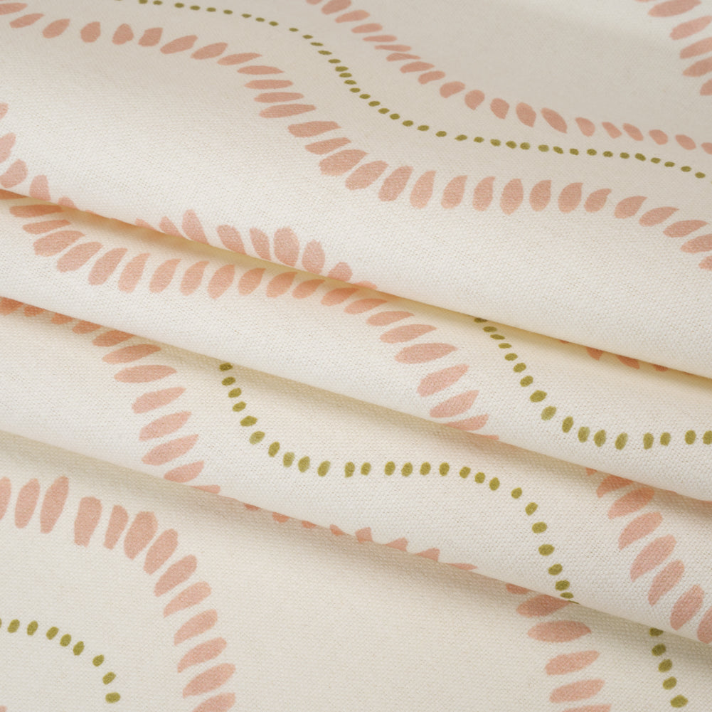 Cotton and Linen Canvas Print - Blossom Waves of Petal and Dots - British Imported - Joann Fabrics