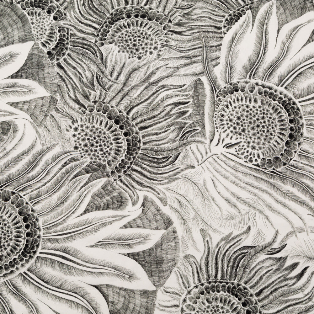 Cotton Voile - Black and White Sunflowers - Mood Exclusive Floral Hideaways Print - Joann Fabrics