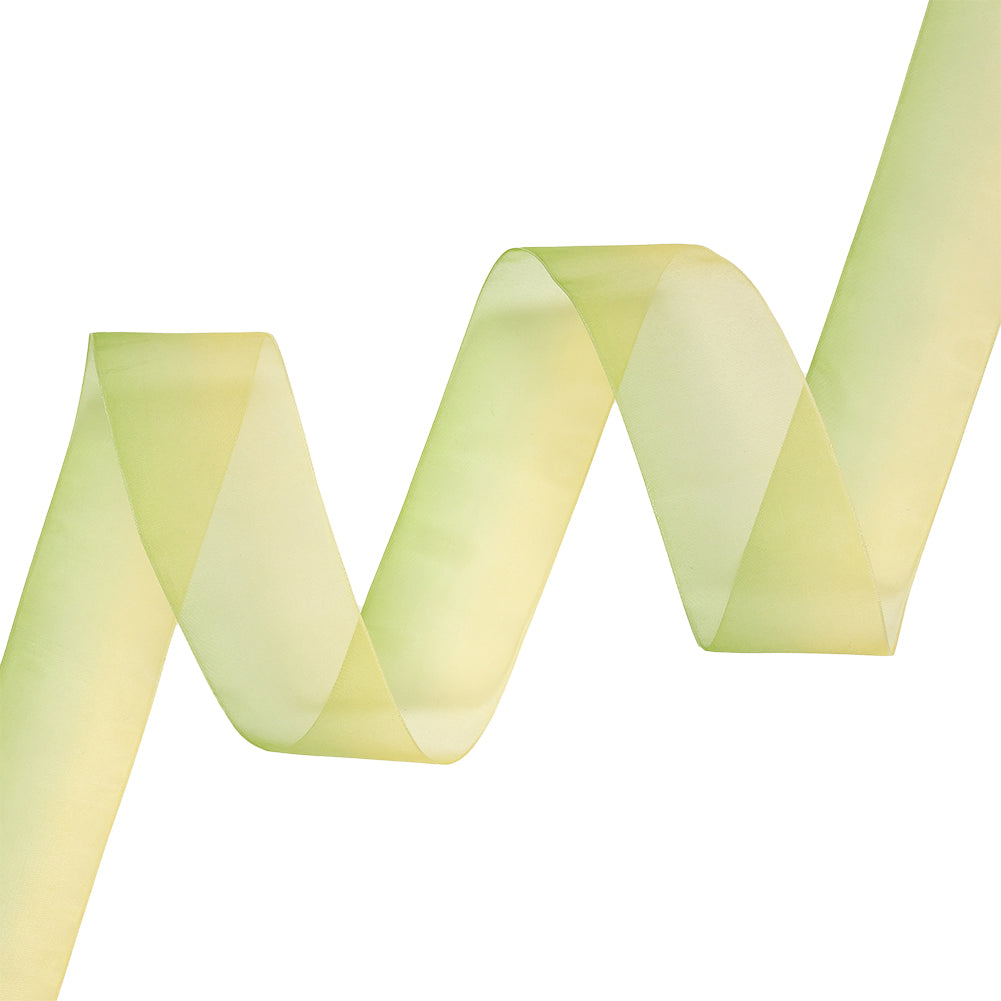 Sheer Yellow and Green Ombre Ribbon - 1.5