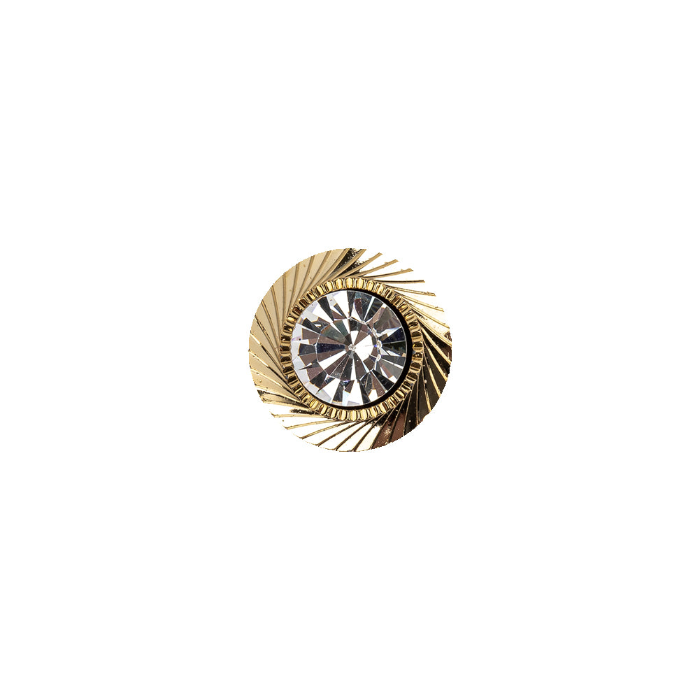 Italian Crystal Rhinestones and Gold Metal Shank Back Button - 18L/11.5mm - Joann Fabrics