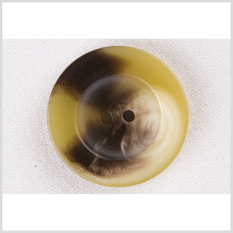 Plastic 2-Hole Button - 28L/18mm - Olive Green and Dark Brown Swirls Wide Rim - Joann Fabrics