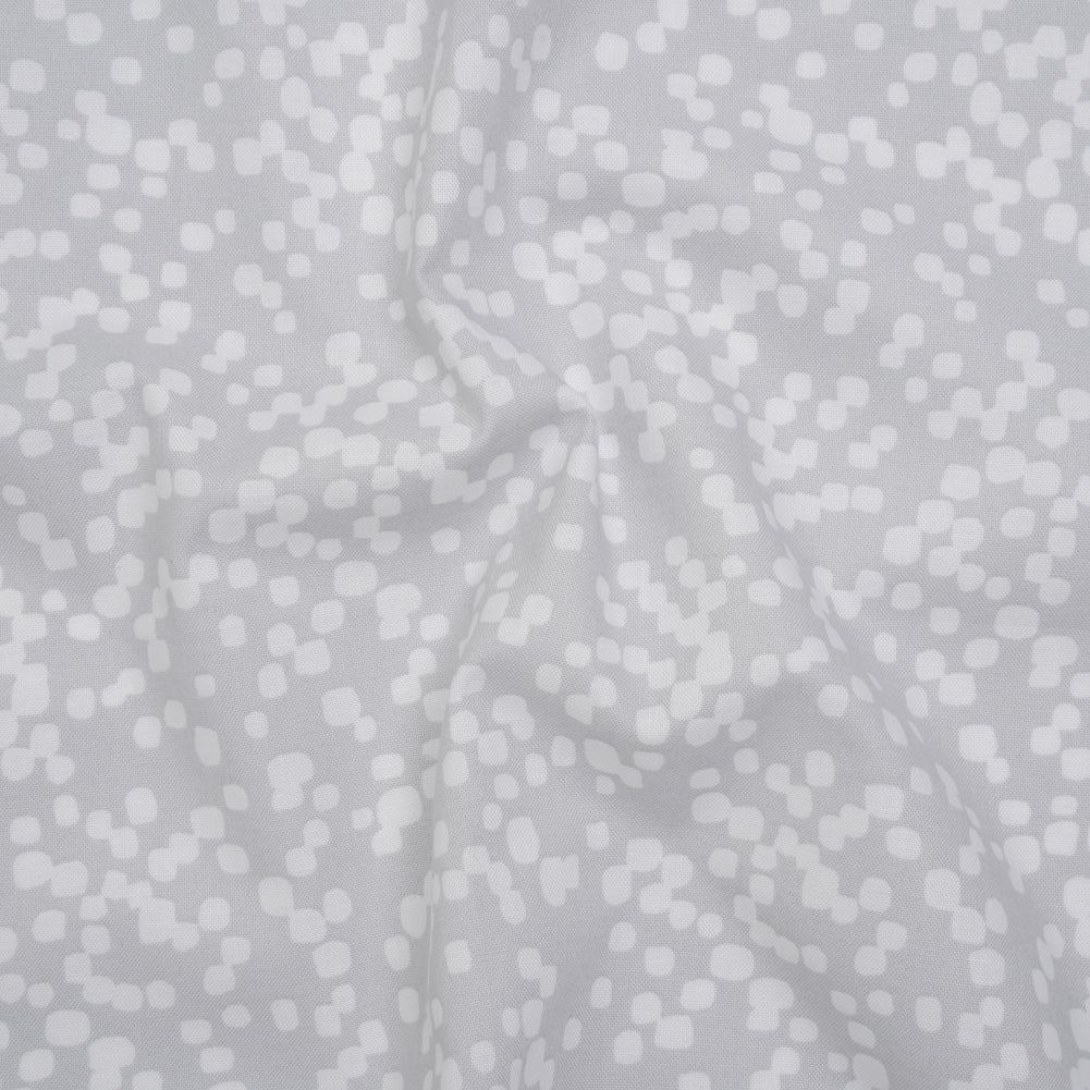 Printed Quilting Cotton by Ghazal Razavi for FIGO Studio - Gray and White Marshmallow - Dewfall Collection - Joann Fabrics