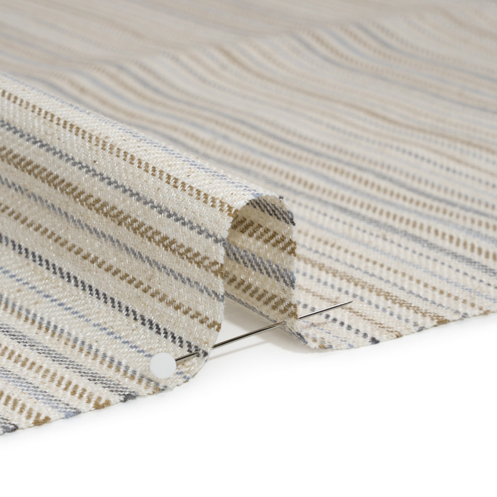 Polyester and Cotton Twill - Chambray Barcode Stripes - British Imported - Joann Fabrics