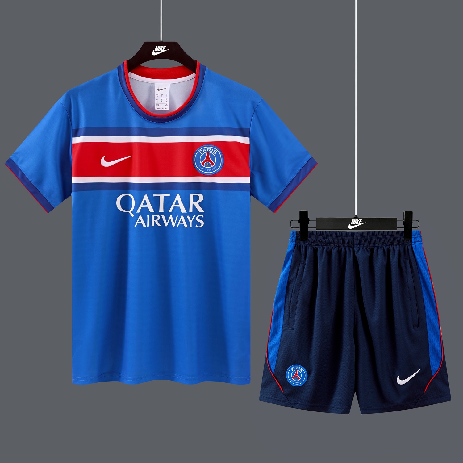 Paris Saint-Germain PSG 26-27 Short-Sleeve Training Set - Royal Blue Top & Deep Blue Shorts - UnitedFutballJersey