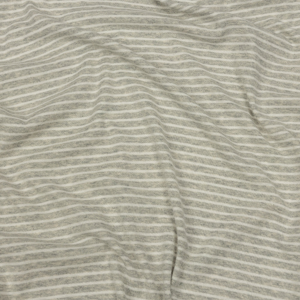 Heathered Gray and White Striped Cotton 1x1 Rib Knit - Joann Fabrics