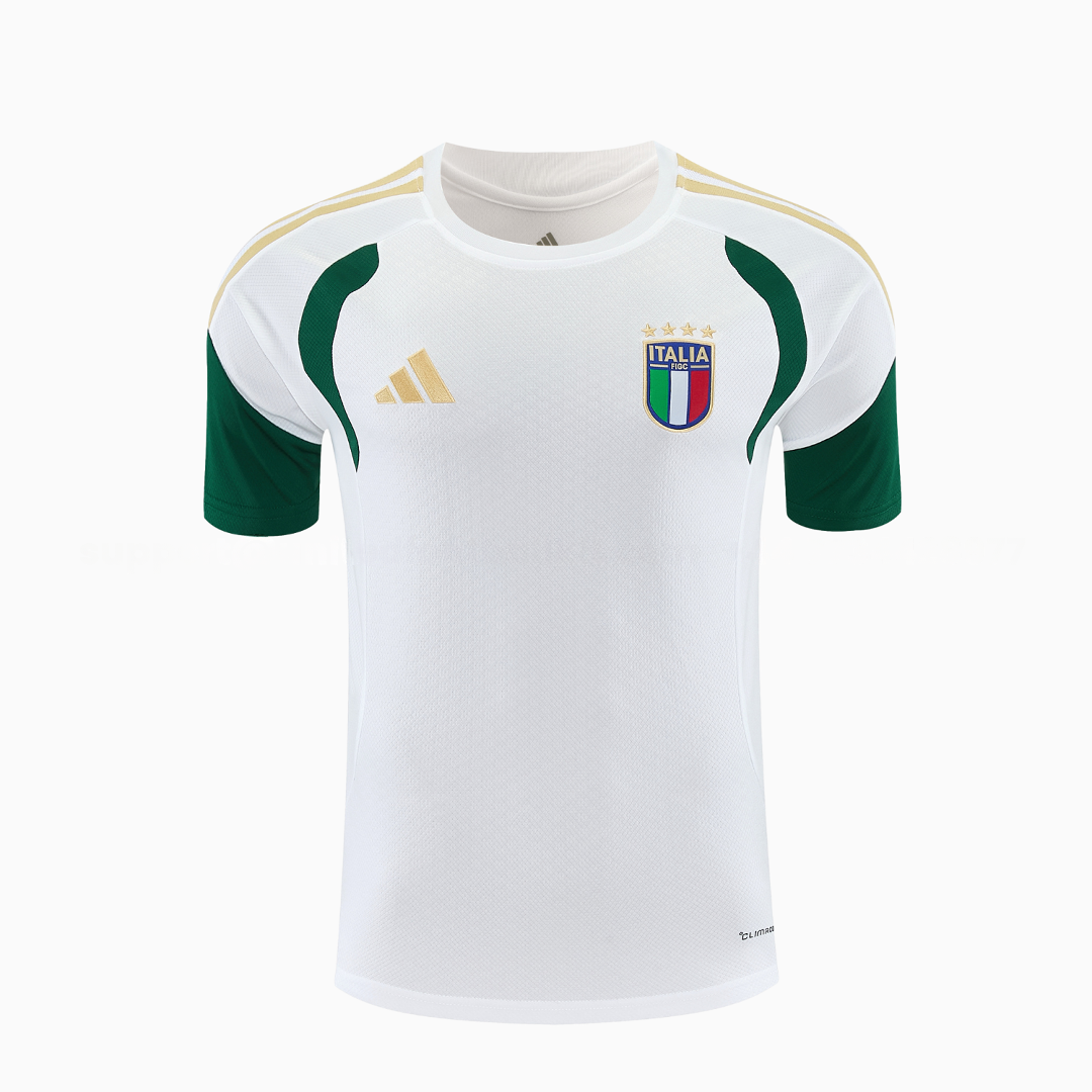 Italy 2026 Short-Sleeve Training Set - White With Green Accents Top & Green With White Pants - UnitedFutballJersey