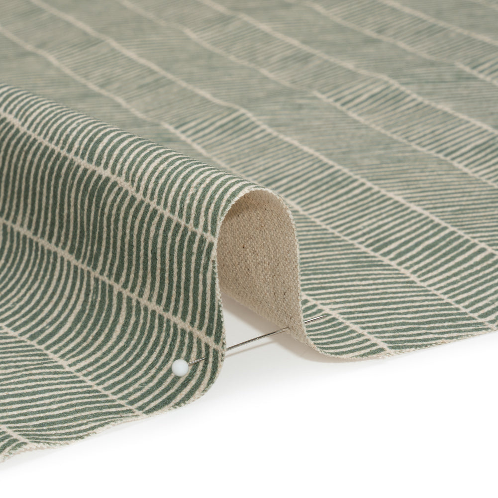 Brushed Cotton and Linen Canvas - Thyme Painterly Herringbone - British Imported - Joann Fabrics