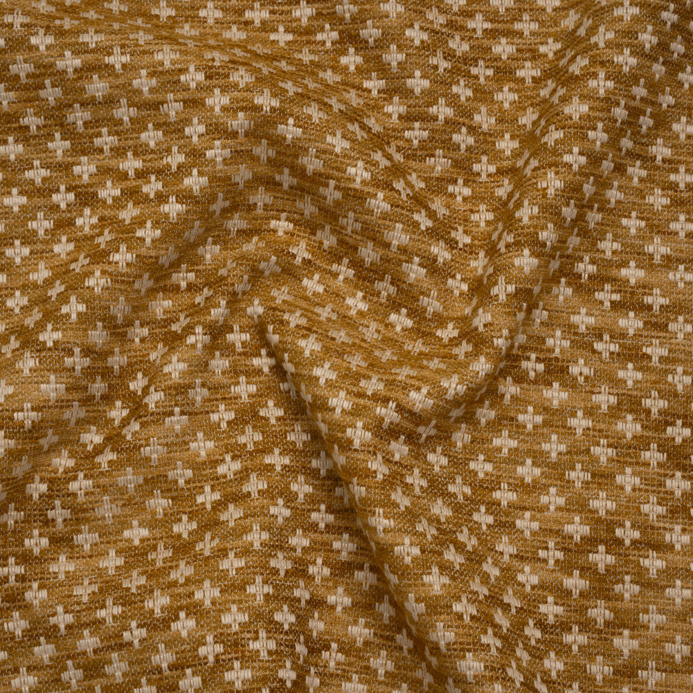 Polyester Boucle Home Decor Jacquard - Honey Plus Signs - British Imported - Joann Fabrics