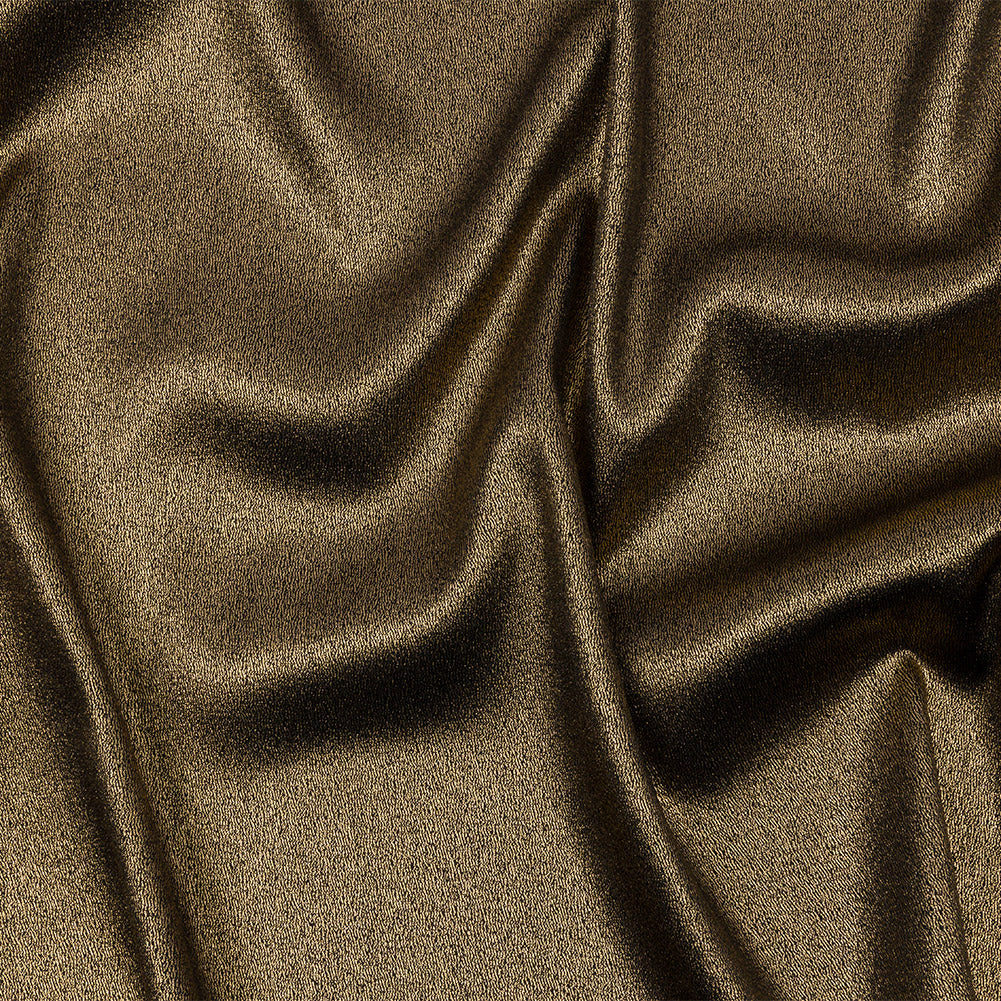Stretch Polyester Crepe with Gold Foiling - Black - Devyn Collection - Joann Fabrics