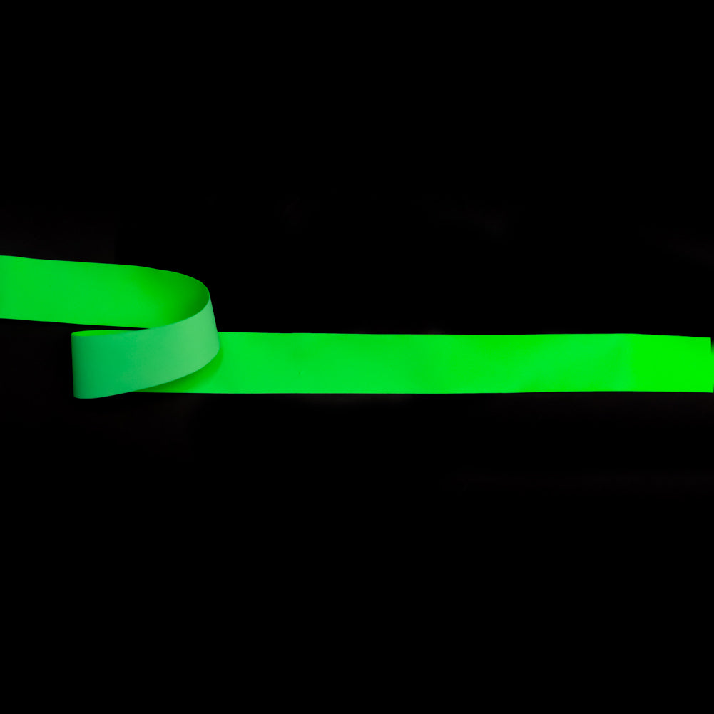 Italian Neon Green Reflective Ribbon - 0.875