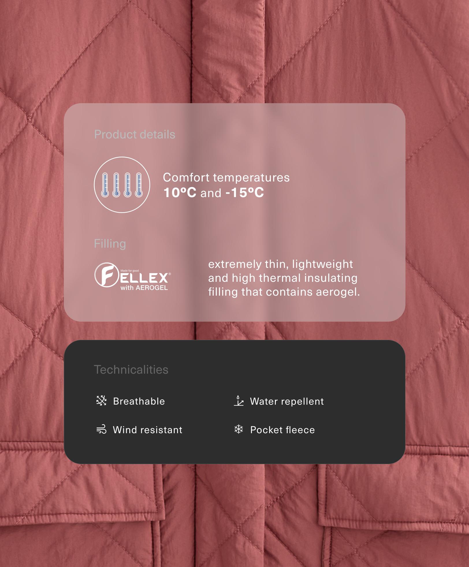 Lightweight, water-repellent FELLEX® AEROGEL padded jacket
