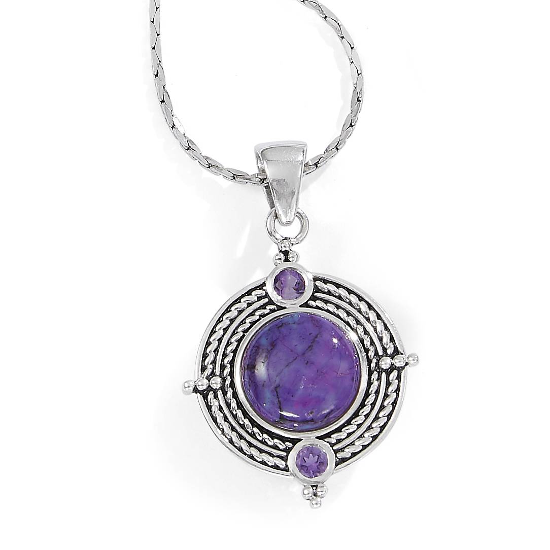 Sterling Silver and Purple Turquoise Pendant - Northstyle Catalog