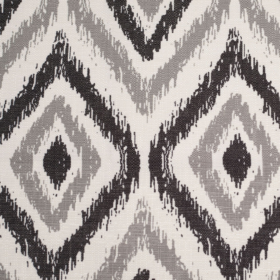 Spanish Black/Gray Ikat-Like Geometric Poly/Cotton Canvas - Joann Fabrics