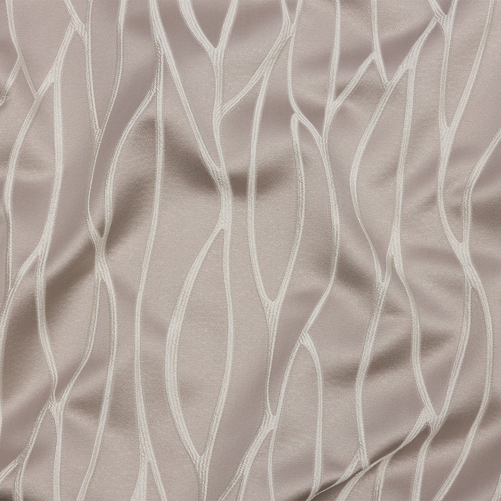Satin-Faced Drapery Jacquard - Dove Rippling Lines - British Imported - Joann Fabrics