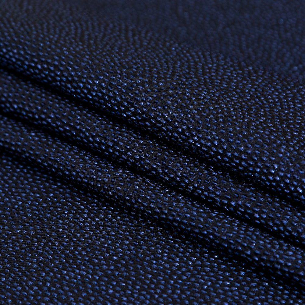 Metallic Blue on Black Abstract Luxury Brocade - Joann Fabrics